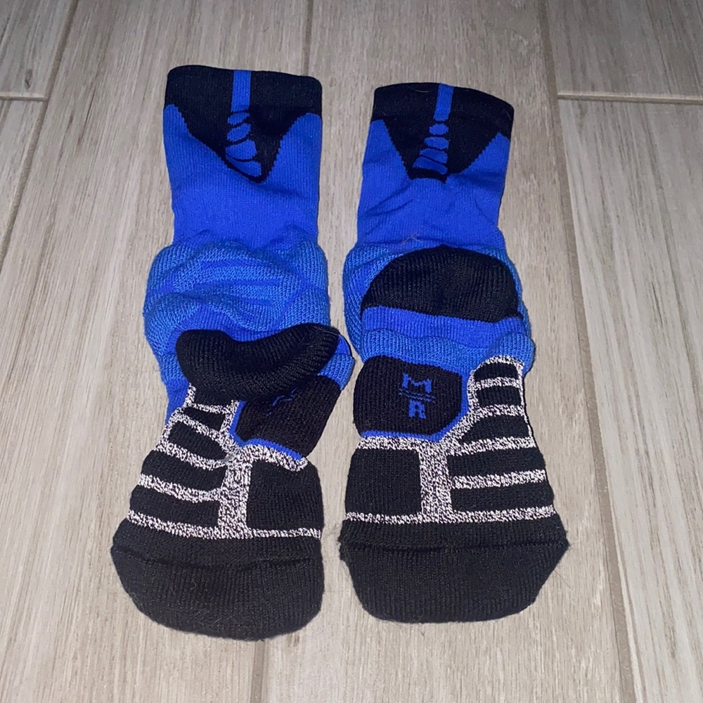 Blue and Black Nike Elite Socks
